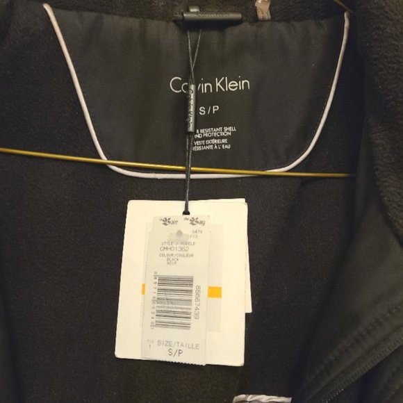 New Black Calvin Klein long coat jacket water repellant removable hood CMH01362 - Picture 7 of 10